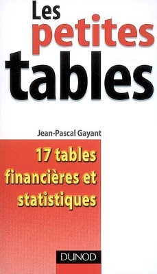 Couverture de Les petites tables : 17 tables financières et statistiques