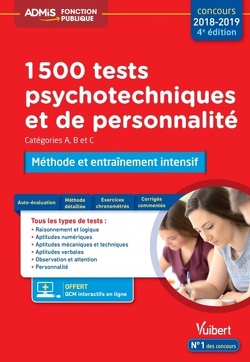 Couverture de 1500 tests psychotechniques et de personnalité - Méthode et entraînement intensif