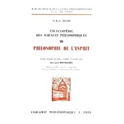 Couverture de Encyclopédie des sciences philosophiques, tome III : Philosophie de l'esprit