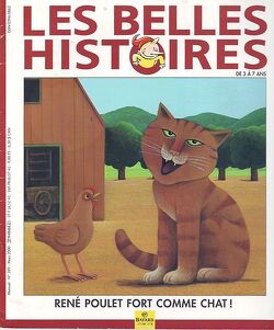 Couverture de Les Belles Histoires de Pomme d'Api, n°329 : René Poulet fort comme un chat !