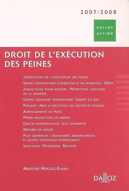 Couverture du livre : Droit de l'exécution des peines 2007-2008