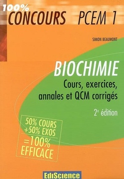 Couverture de Biochimie : cours, exercices, annales et QCM corrigés