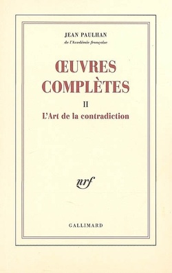 Couverture de Oeuvres complètes : Volume 2, L'art de la contradiction