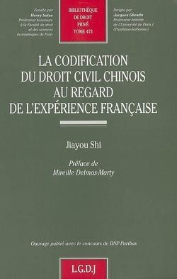 Couverture de La codification du droit civil chinois au regard de l'expérience française