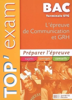 Couverture de L'épreuve de communication et GRH, terminale STG