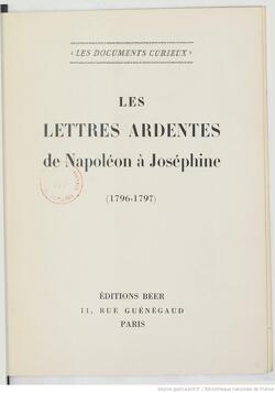 Couverture de Lettres à Joséphine