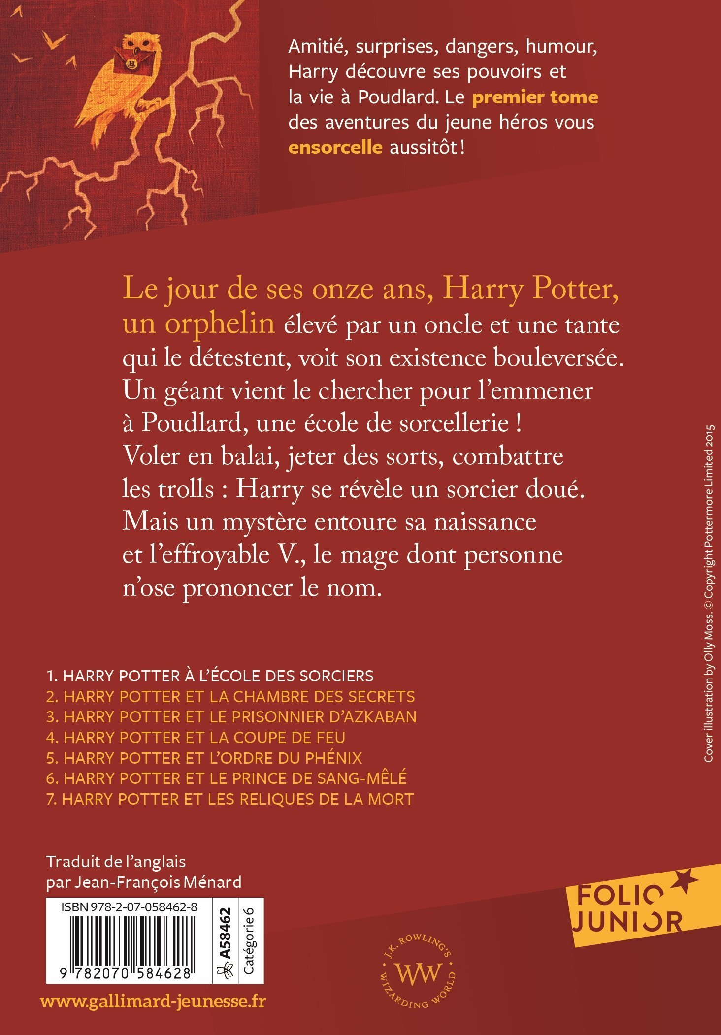 Couvertures, images et illustrations de Harry Potter, Tome 1 : Harry Potter  à l'école des sorciers de Joanne Kathleen Rowling